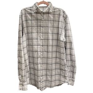 Profuomo 16.5 grey and white recycled cotton shirt